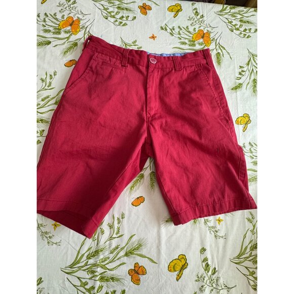 Islandia Mens Red Chino Flat-Front Shorts Size 32 - Picture 1 of 6